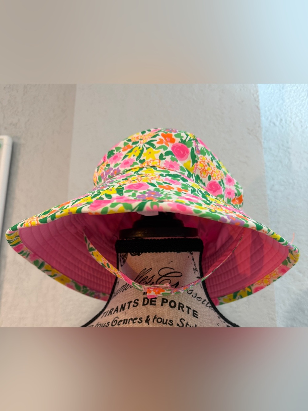 Cat And Jack Baby Girl Reversible Floral Sun Hat Pink 24 Months - Picture 2 of 7